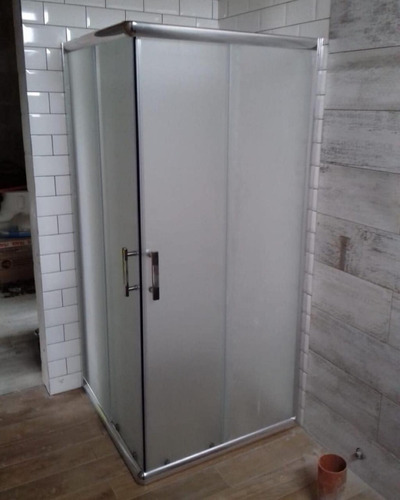 Box Ducha Cabina 90x90 Recto Esmerilado 6mm C/ Receptaculo
