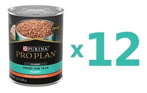 12 Latas Pro Plan Lata Cachorro Pollo, 13 Oz 0.368 Kg