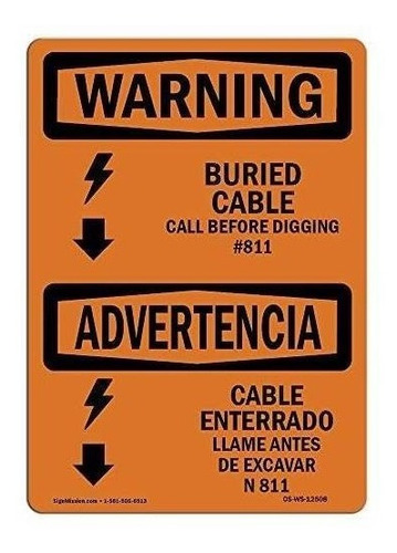 Señal De Advertencia De Osha Llamada De Cable Enterrado De 