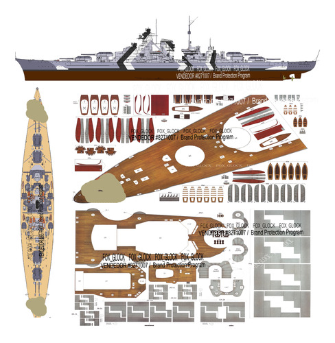 Bismarck Escala 1.200 Papercraft Full Sin Error