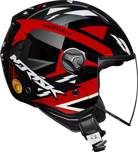 Capacete Norisk Orion Denver Preto Vermelho