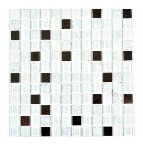 Malla Mosaico Blanco/ Plata 30x30 Cm