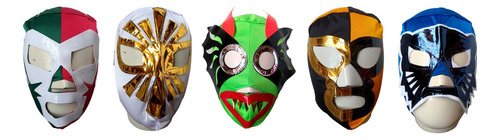 Máscaras Económicas De Lucha Libre Mexicana - 5 Piezas