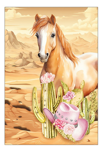 Painel De Festa Vertical 1,5x2,2- Cavalo Vaquejada Temas 01 Cor Country Cavalo 31