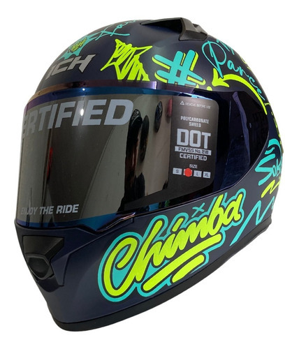 Casco Integral Ich Para Moto Ed.limitada Parce Dot Rider One Color Azul/navy Tamaño Del Casco L