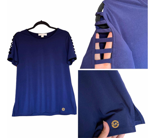 Blusa Manga Corta Azul Michael Kors