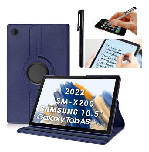 Cover 360° + Lapiz Tactil Para Samsung Tab A8 10.5 Sm-x200