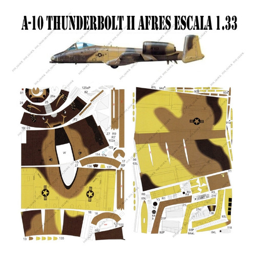 A 10 Thunderbolt Ii Afres Escala 1.33 Papercraft