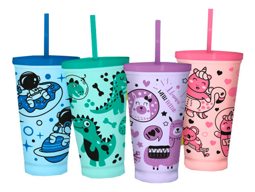 4 Vaso Eco Reutilizable Sorbete Diseño Artentino Adulto Niño