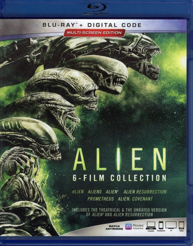 Alien Prometheus 6 Film Boxset Peliculas Blu-ray + Dig Hd