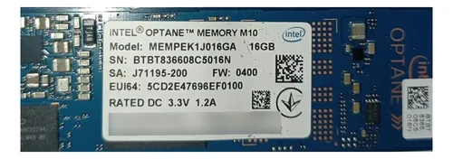 Disco Intel Optane Memory M10 M.2 16gb Mempek1j016ga (Usado)