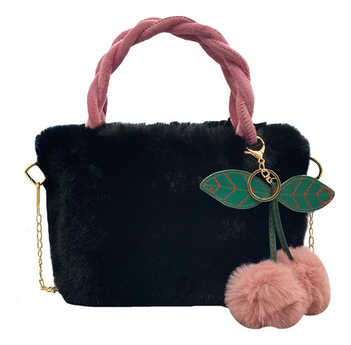 Fluffy Tote Bag Bolso De Mano Kawaii De Felpa Suave Con Crem