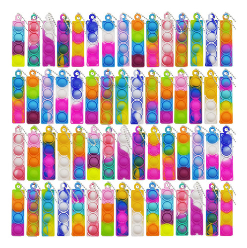 120 Pzas Mini Push Pop Llavero Fidget Juguetes Silicón Pop B