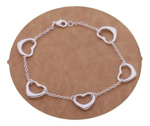 Pulsera Brazalete Corazones Para Mujer Elegante