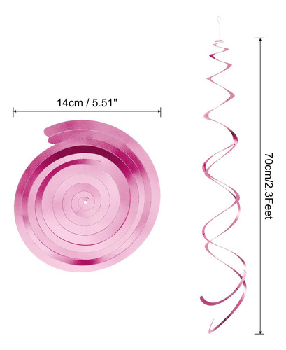 Meccanixity 18 Espirales Colgantes De Color Rosa Claro Para