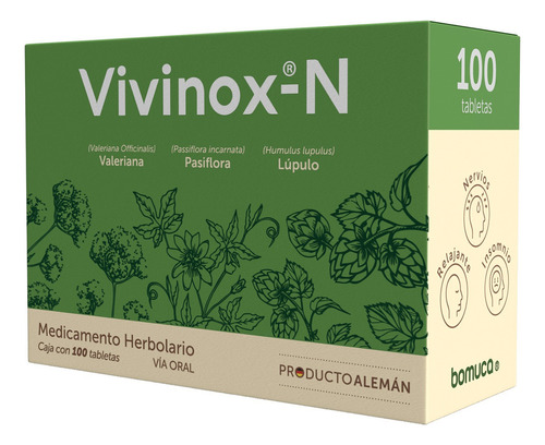 Vivinox-N Medicamento Herbolario 100 Tabletas