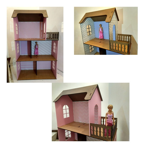 Casa Muñecas Barbie Dollhouse Madera (gruesa) 3 Pisos Grande | Envío gratis