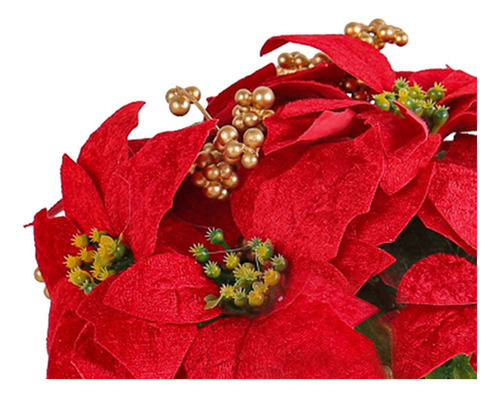 Planta De Poinsettia Roja Artificial, Poinsettia Roja En