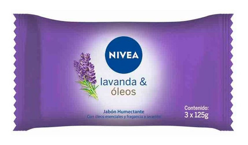 Jabon Lavanda Y Oleos Nivea Flow Pack 3 X 125 Grs