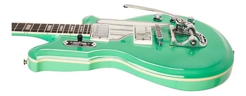 Guitarra eléctrica Eastwood Airline Map DLX de caoba seafoam green con diapasón de palo de rosa