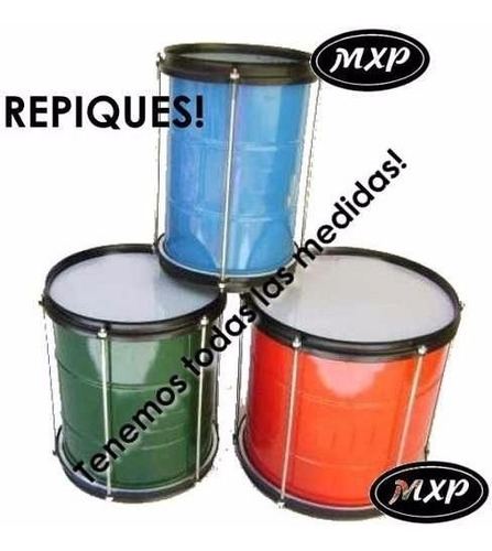 Imagen 3 de 5 de Repique 12 Pulgadas Mxp Para Murga Egresados Fiesta 6pag