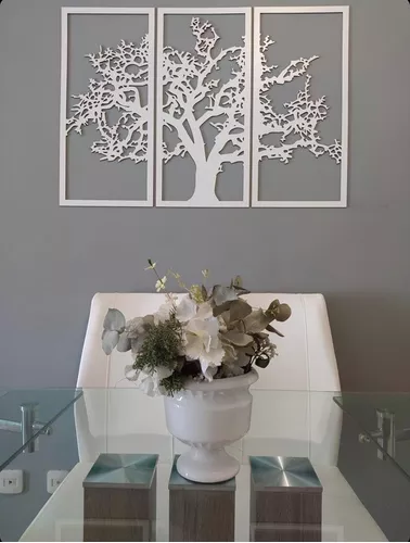 Cuadro Decorativo Arbol De La Vida Triptico Calado 90x60 Cm