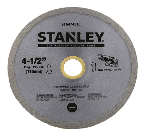 Disco Diamantado 4-1/2' Stanley Sta47451l