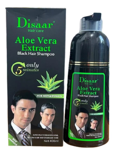 Shampoo Tinte De Colágeno Aloe Vera Color Negro