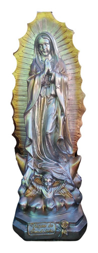 Virgen De Guadalupe Metalica Figura Modelo De 65 Cm 