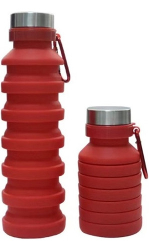 Botella Agua Colapsable Roja 500cc