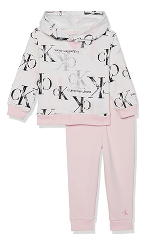 Conjunto Hoodie O Sweater Y Jogger Calvin Klein Niña - Rosa