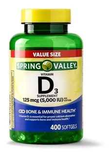 Vitamina D3 5000iu 400 Cápsulas - L a $3