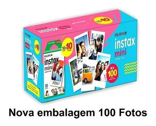 Papel Filme Para Instax Mini 7, 8, 9, 11 100 Fotos 5,4 X 8,6