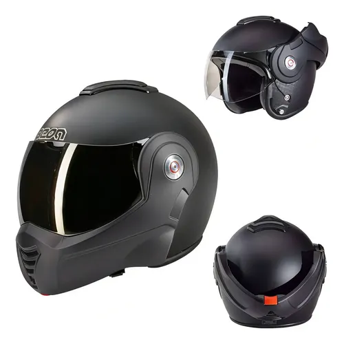 Casco Abatible Para Moto Beon B702 Reverse Negro Mate Tamaño Del Casco ...