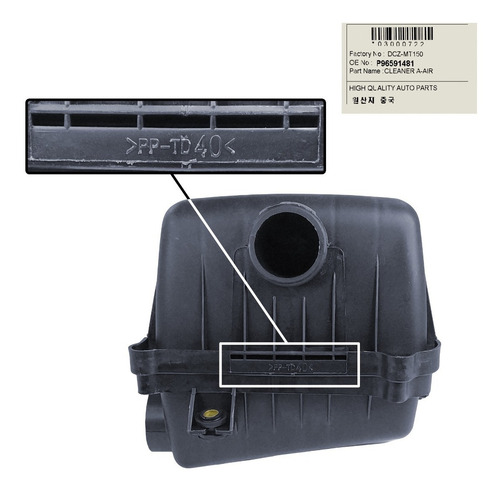 Imagen 5 de 7 de Porta Filtro Purificador Aire Motor Spark 2010 2011 2012