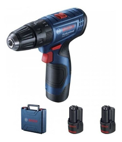 Imagen 4 de 4 de Taladro percutor atornillador inalámbrico de 10mm Bosch GSB 120-LI 12V + accesorios con maletín de transporte 127V/220V