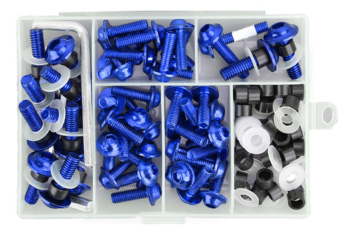 Kit De Tornillos Para Carenado De Moto 158, Color Azul