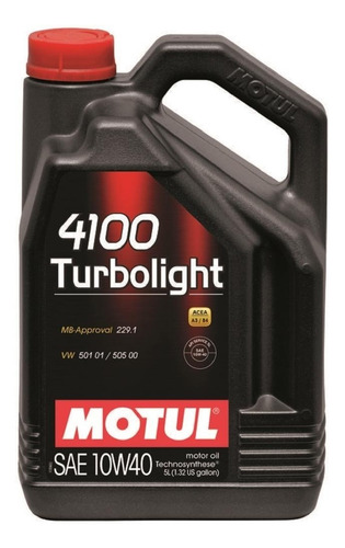 Aceite Motor Auto Motul 4100 10w40 Turbolight Sintetico 5l