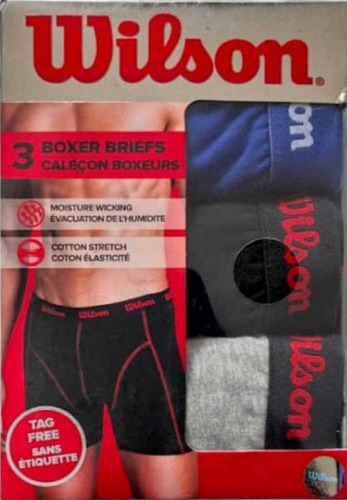 Wilson Boxer Brief 3-pack ALGódon Interior Slip Short Trunk 