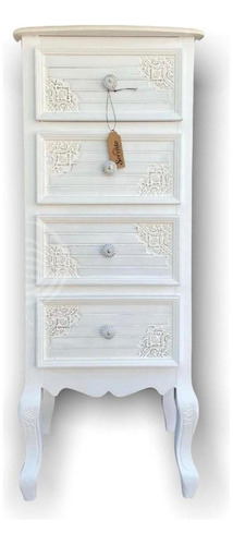 Mueble Blanco Vintage 4 Cajones - S4043