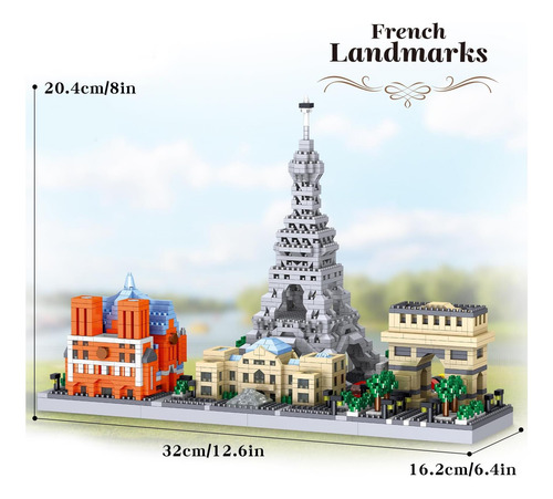 Kit De Arquitectura Paris Skyline Micro Mini Blocks De 2462