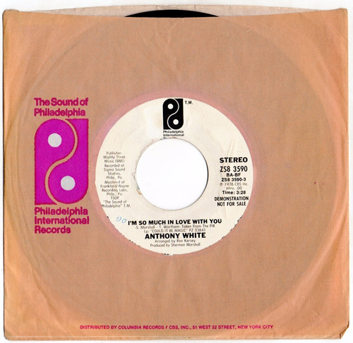 Anthony White I'm So Much In Love 1976 Vinilo 45 Promo Soul