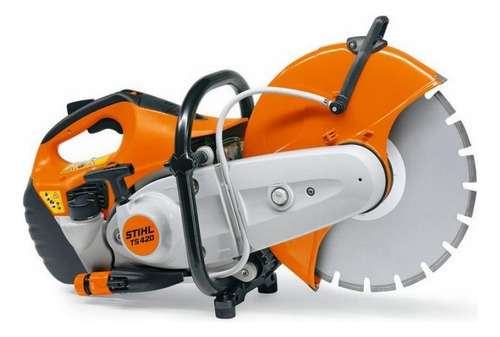 Cortador De Pedra A Gasolina Ts 420 Stihl Cor Branco Com Laranja