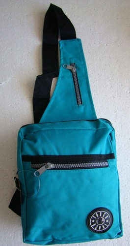 Mala Bolsa Mochila Feminina Pequena Ziper Touch Azul 06572 Cor Azul-celeste Desenho do tecido Liso