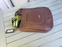 Comprar Cartera Bandolera Lazaro Siwa Marrón Lisa Níquel Tres Colores Verde , Blanco Y Amarillo