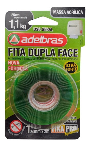 5 Fitas Dupla Face Acrílico 24mm X 2 Metros Ultra Forte