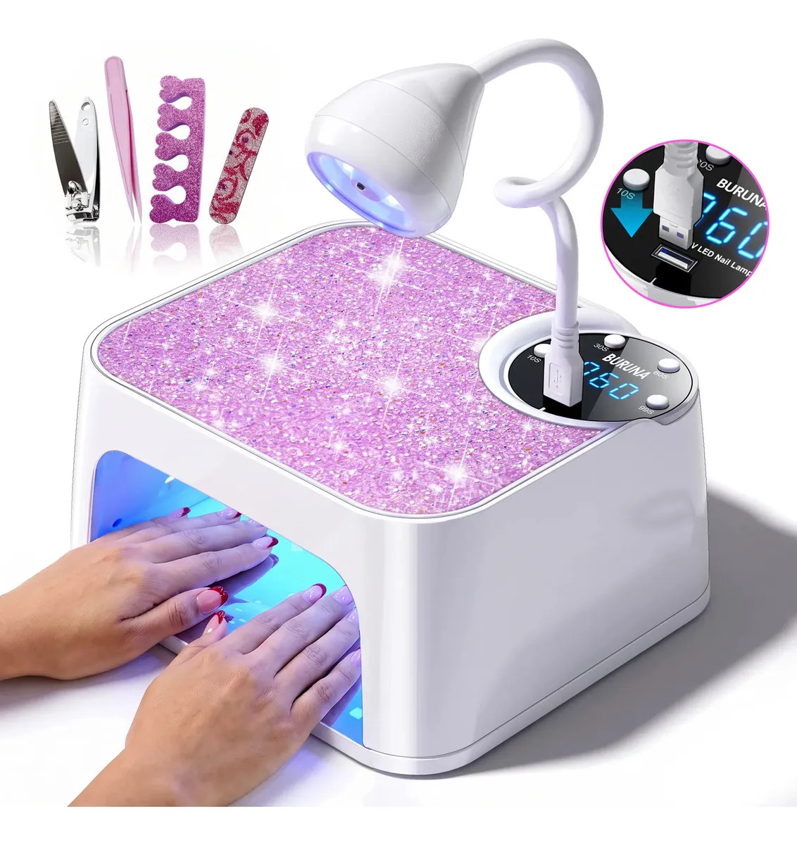 Lámpara De Uñas 288w Lampara Para Uñas Lámpara Uv Uñas Color Lavanda