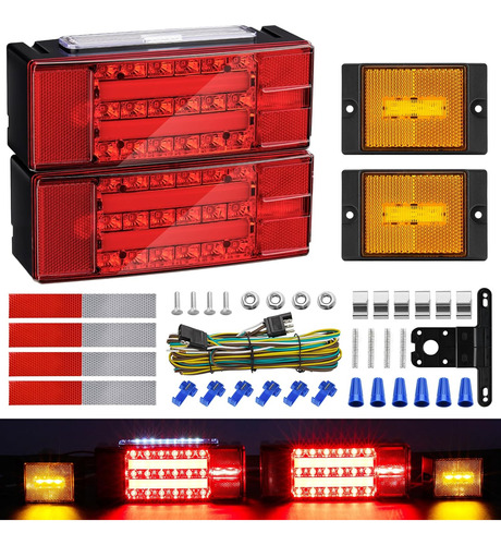 Kit De Luces Traseras Led Sumergibles Para Remolque, 12 V, C