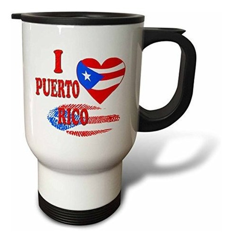 Vaso - 3drose  I Love Puerto Rico. Puerto Rican Flag. Popula