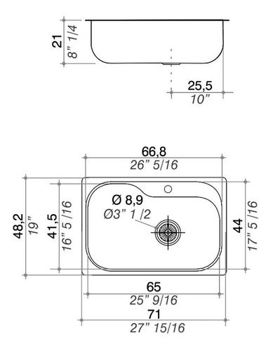 Imagen 2 de 7 de Pileta Bacha De Cocina Johnson Acero Luxor Si71 Satinada!